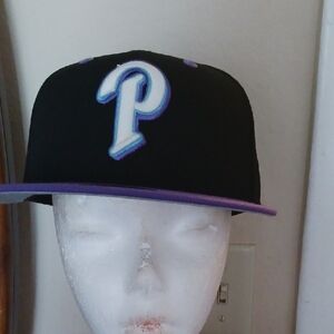 Black and Purple Cap with P Logo